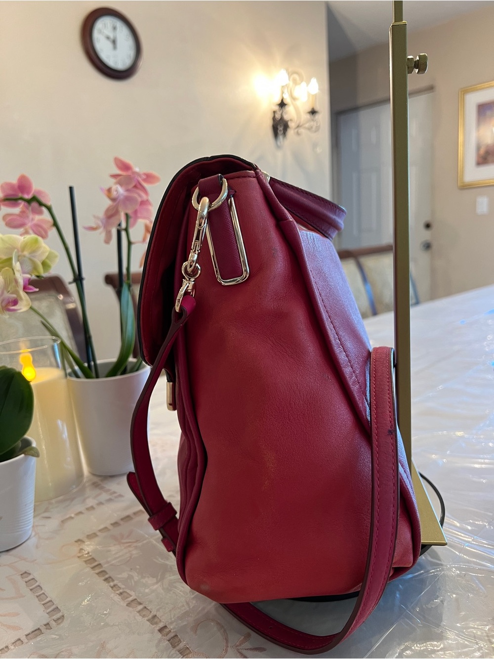Coach Raspberry Pink Leather Turnlock Satchel Crossbody Carryall Boutique Luxury - Picture 10 of 16
